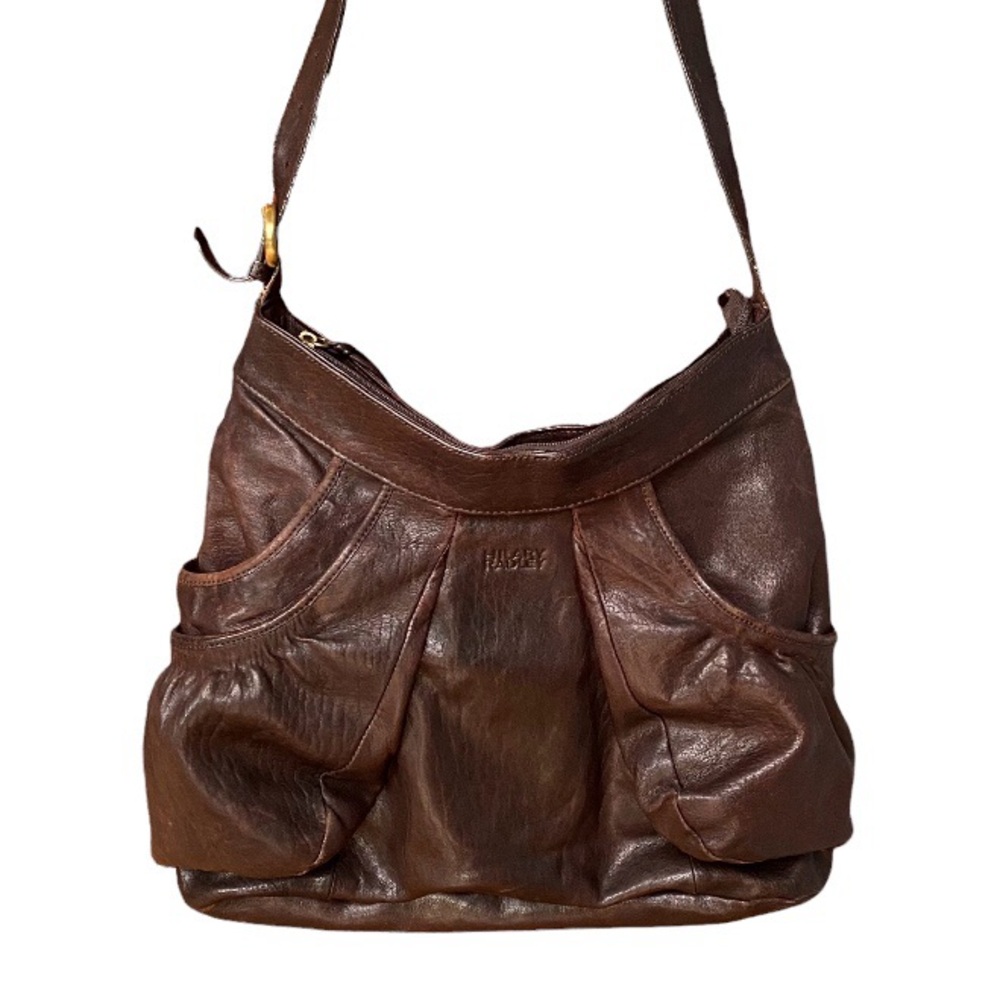 Hilary Radley Dark Brown Leather Hobo Bag